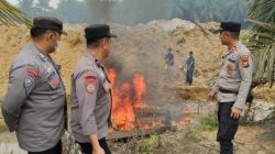 Cegah Kerusakan Lingkungan, Polres Kuansing Tertibkan 9 Rakit PETI di Sentajo Raya