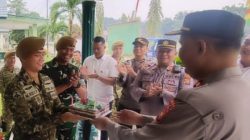 Perkuat Sinergitas, Polsek Bina Widya Ucapkan HUT TNI ke-81 di Markas Baterai A